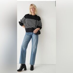 Breton stripe boxy sweatshirt
